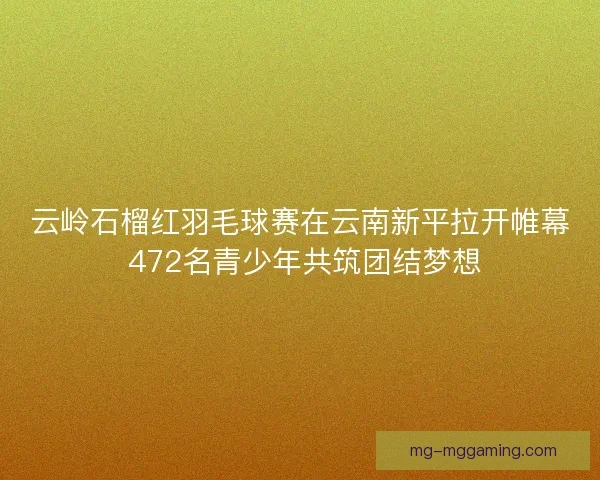 云岭石榴红羽毛球赛在云南新平拉开帷幕 472名青少年共筑团结梦想